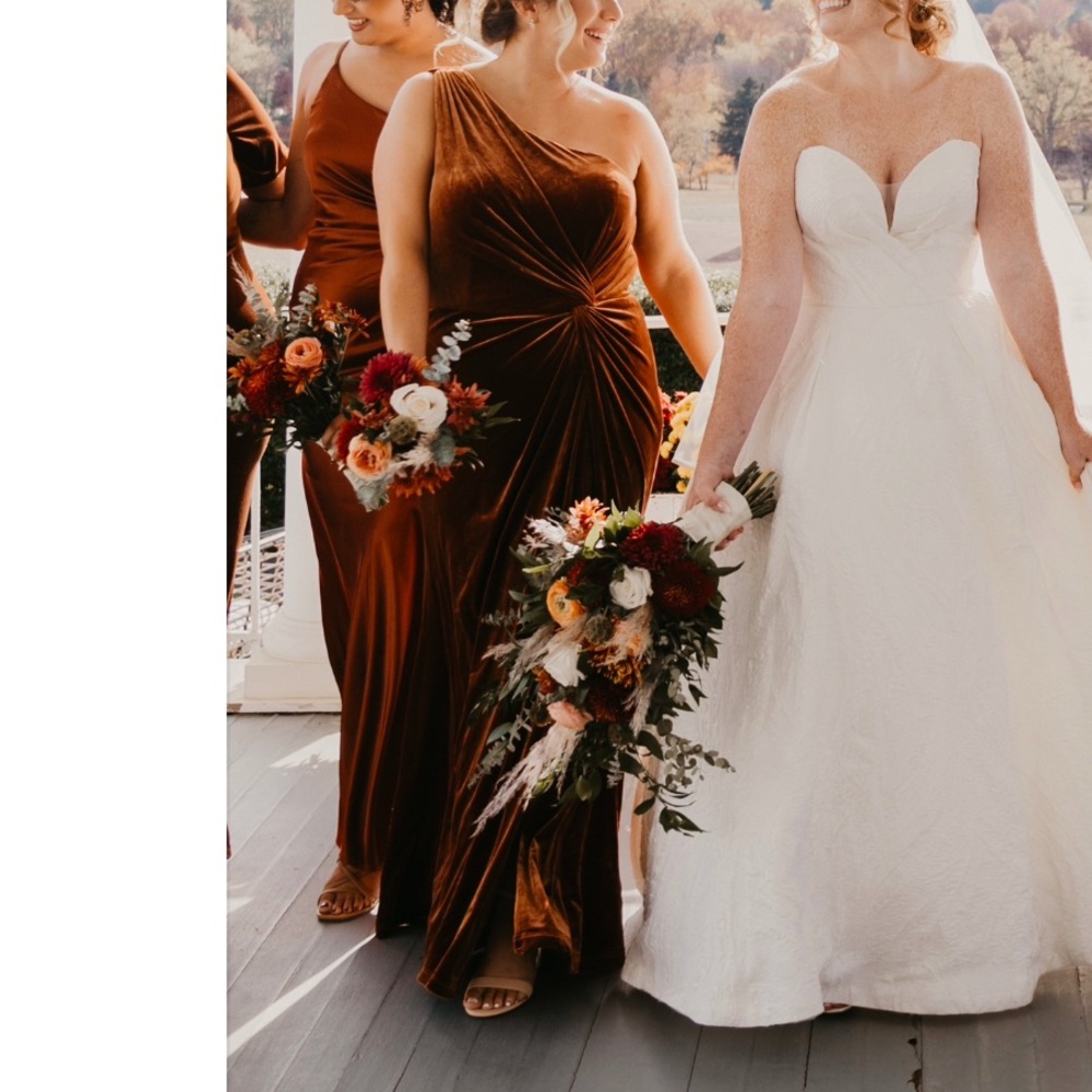 Revelry One Shoulder Velvet Dress in Rich Brown